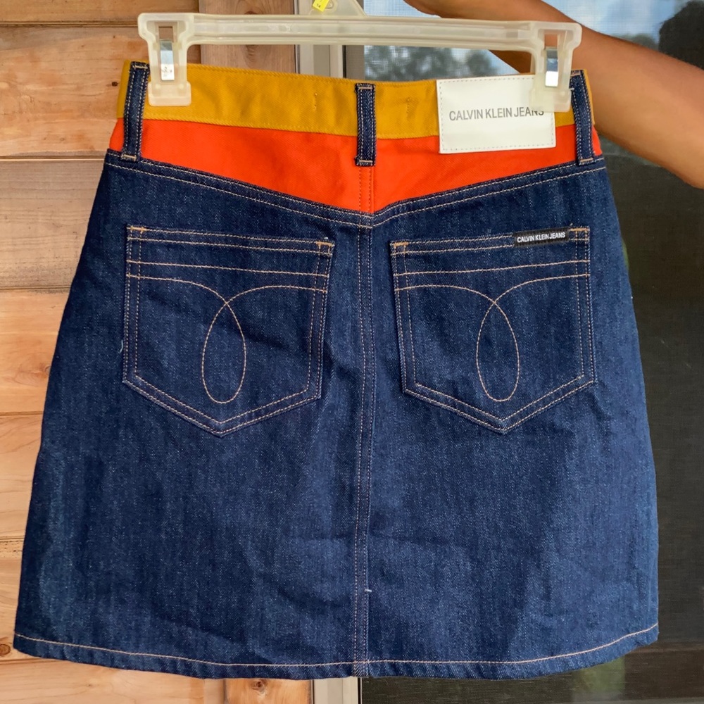 Calvin Klein Purple Color Block Mini Skirt - Picture 3 of 4